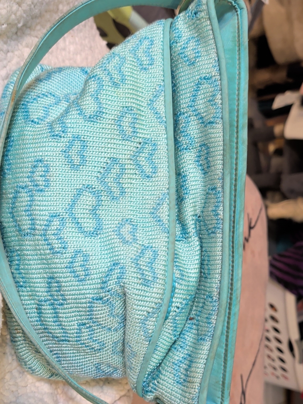 Vintage Sak Aqua Textured Shoulder Bag